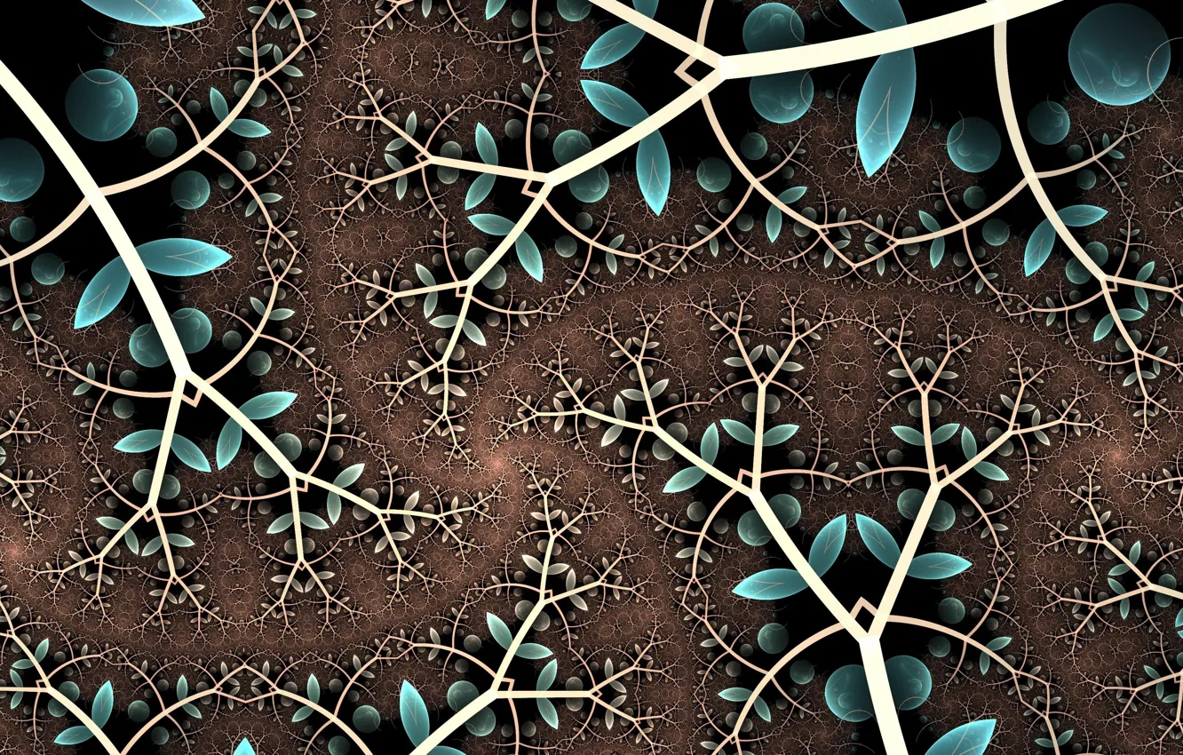 Photo wallpaper pattern, leaves, twigs