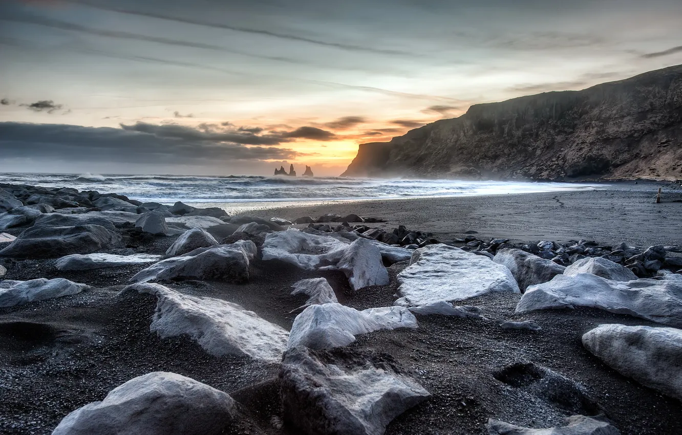 Photo wallpaper sea, landscape, sunset