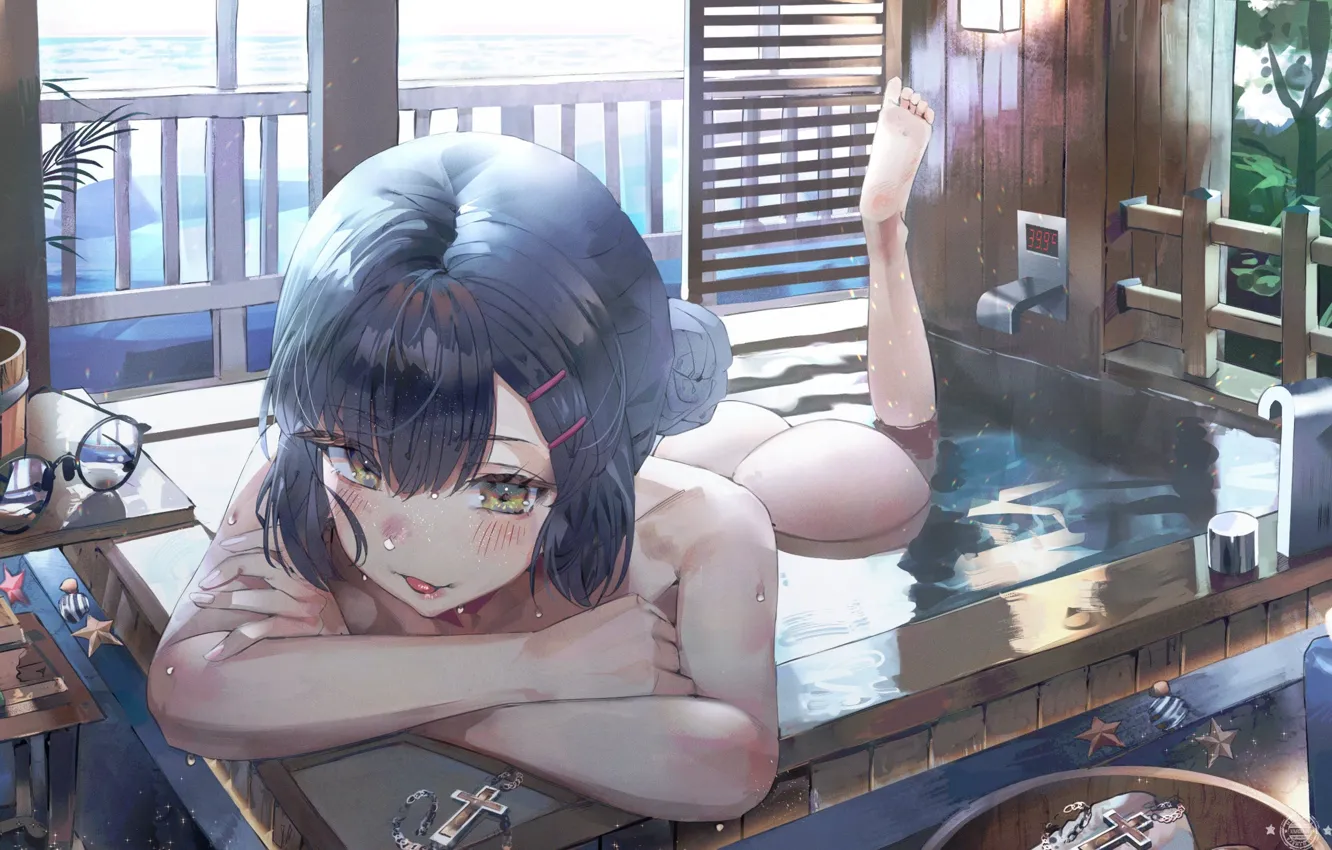 Photo wallpaper glasses, buttocks, cross, the barrel, bangs, in the bath, awash galichem, by Hani Haya