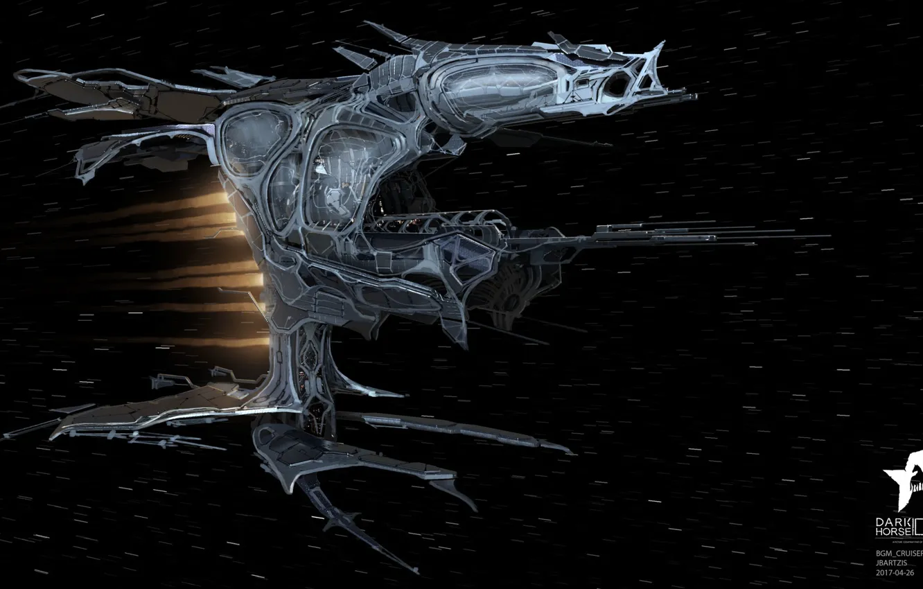 Photo wallpaper space, flame, transport, Dark Matter, BGM Cruiser