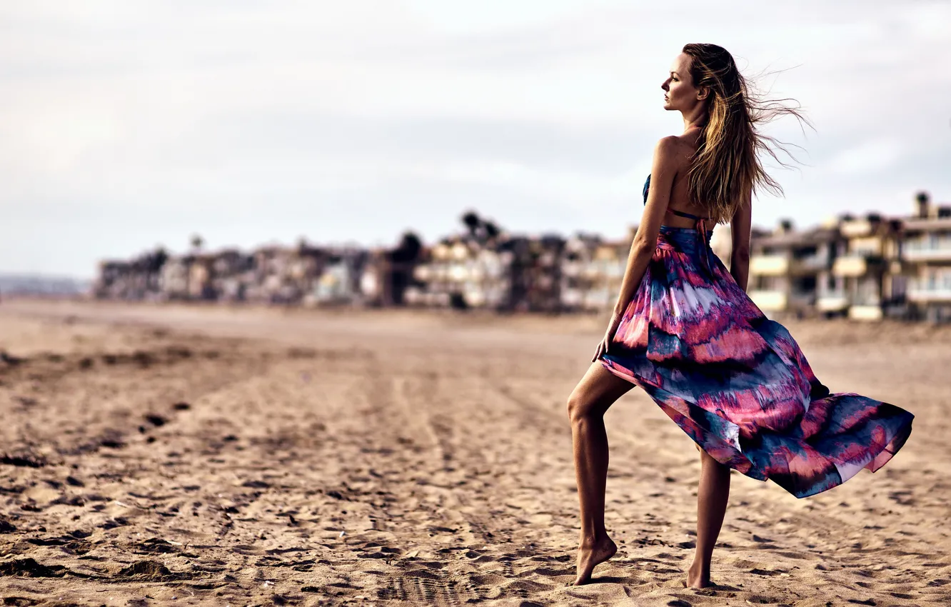 Photo wallpaper beach, summer, girl