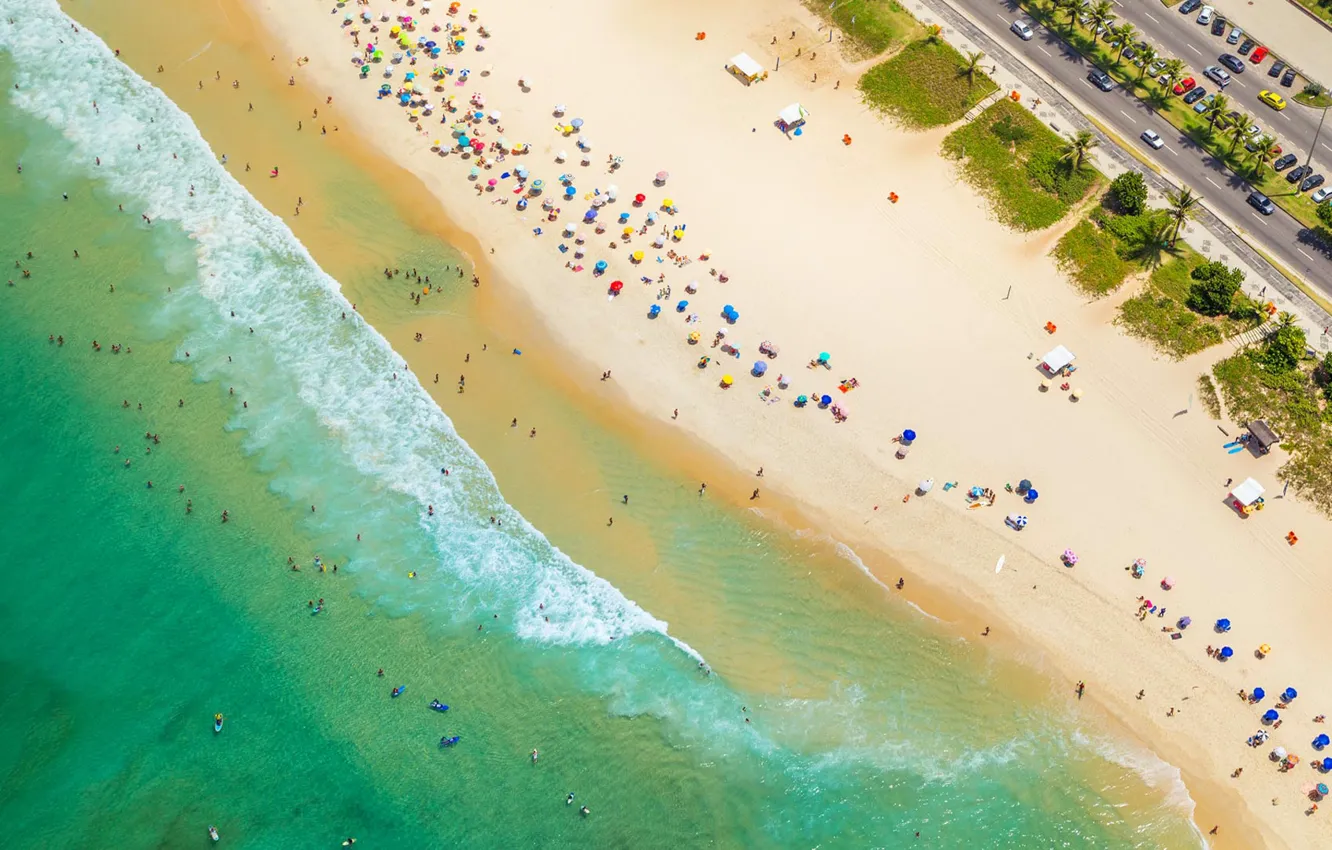 Photo wallpaper sea, beach, stay, shore, vacation, Brazil, Rio de Janeiro, Barra da Tijuca