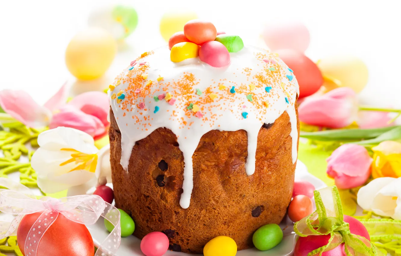 Photo wallpaper holiday, eggs, Easter, cake