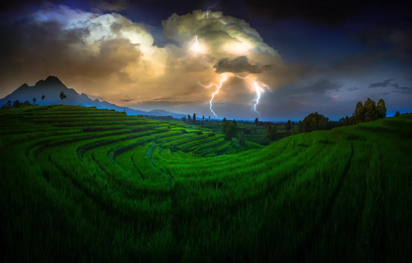 Photo wallpaper clouds, clouds, nature, lightning, Indonesia