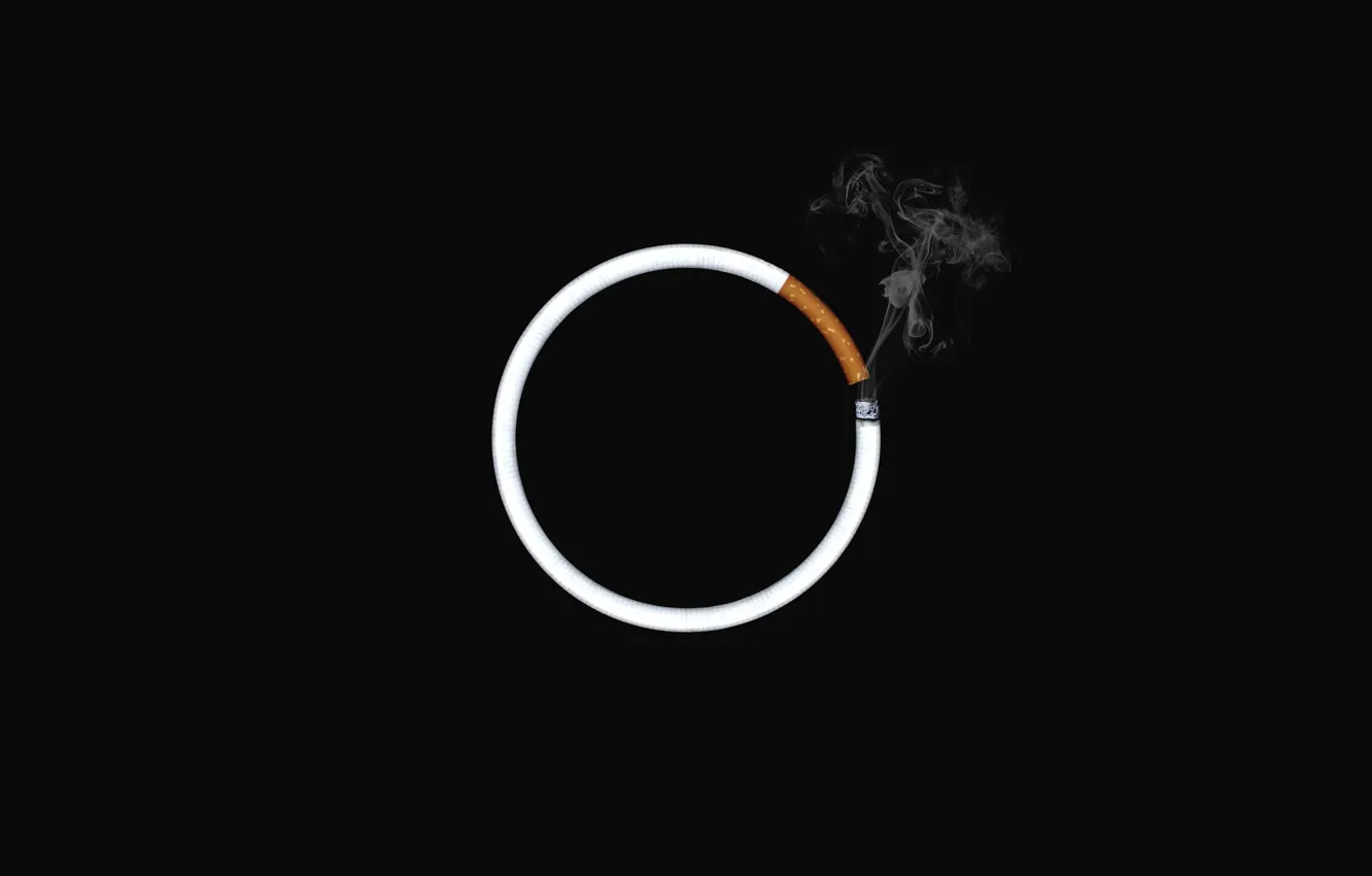 Photo wallpaper smoke, round, cigarette