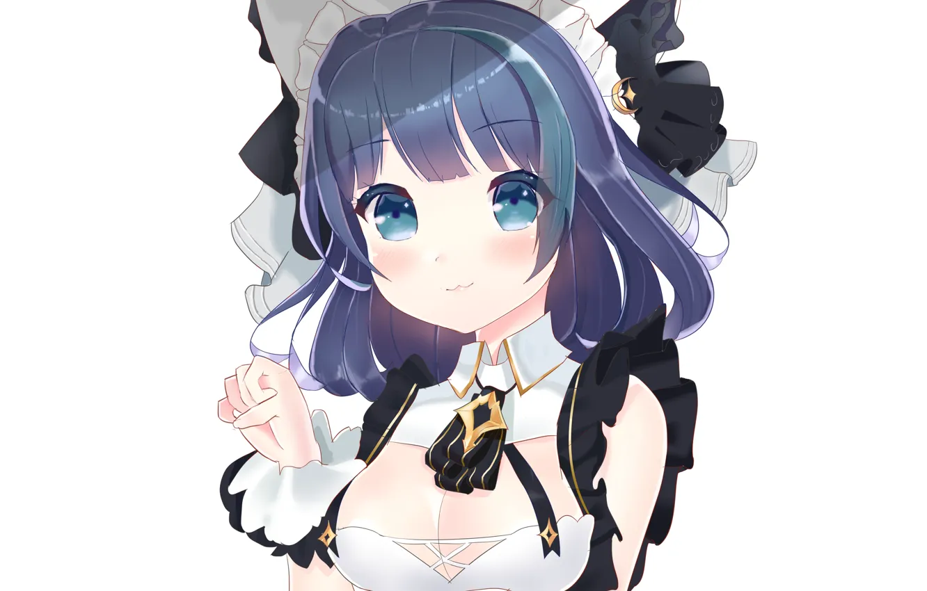 Photo wallpaper girl, sexy, cleavage, dress, boobs, anime, beautiful, short hair