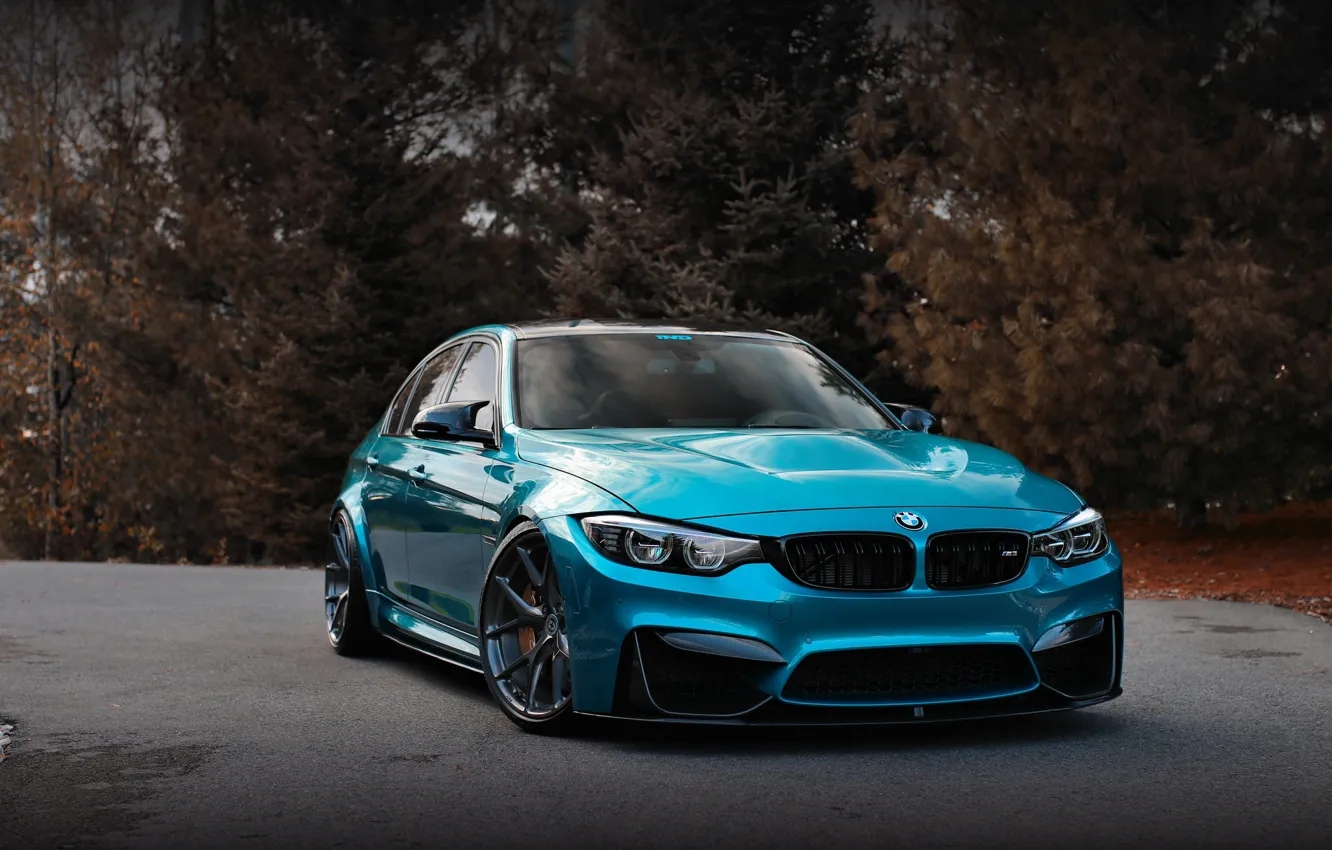 Photo wallpaper BMW, Blue, Autumn, F80, Sight