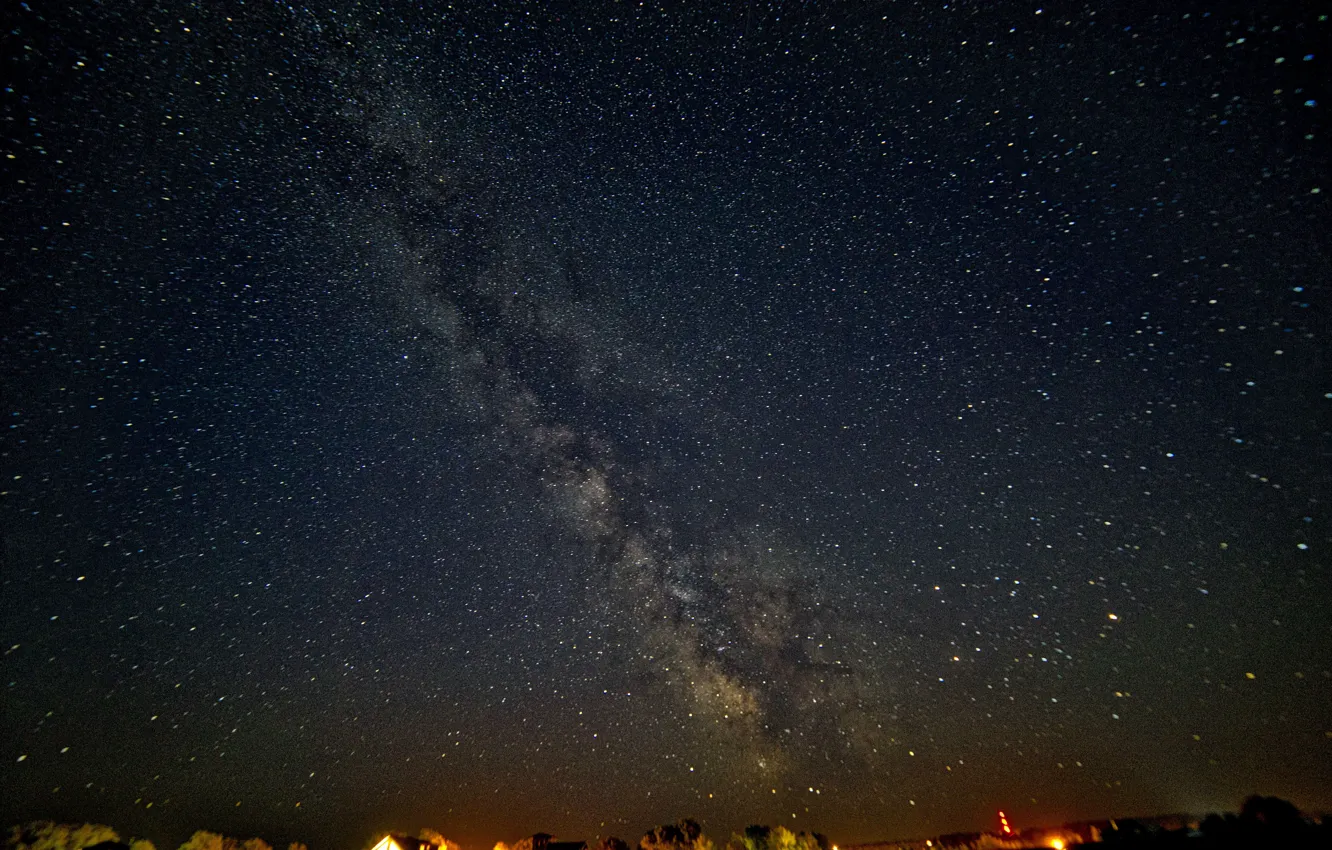 Photo wallpaper stars, night, horizon, the milky way