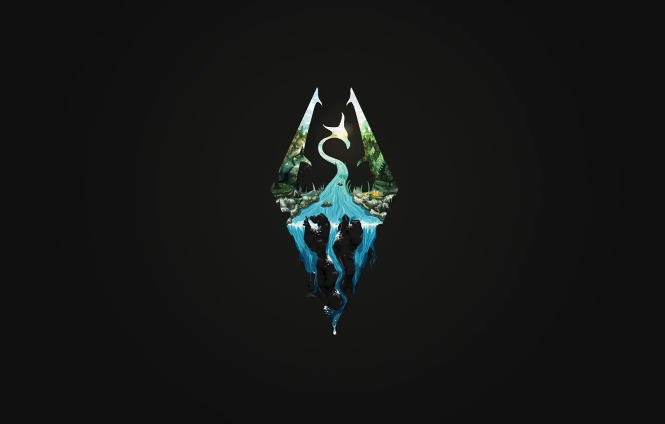 Photo wallpaper logo, Skyrim, The Elder Scrolls