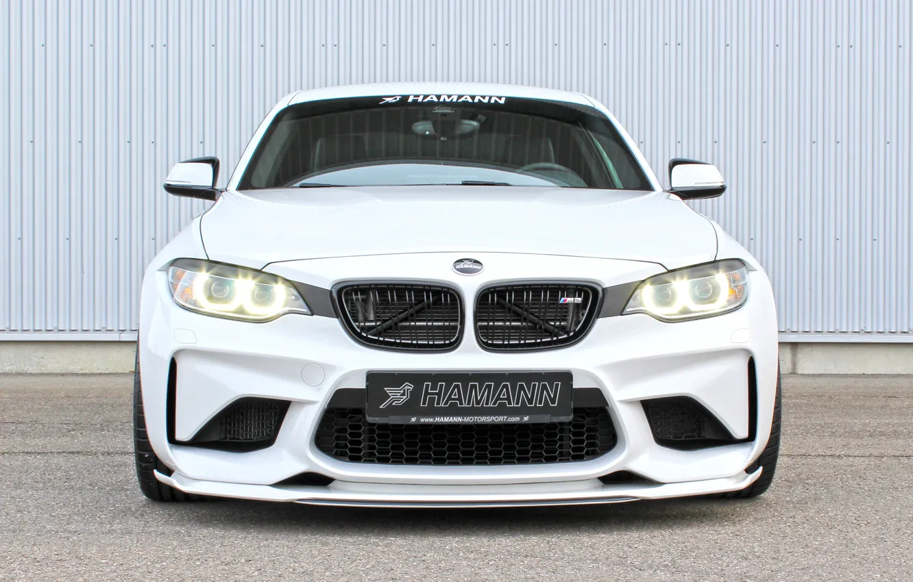 Photo wallpaper BMW, white, Hamann, Front, M2, BMW M2