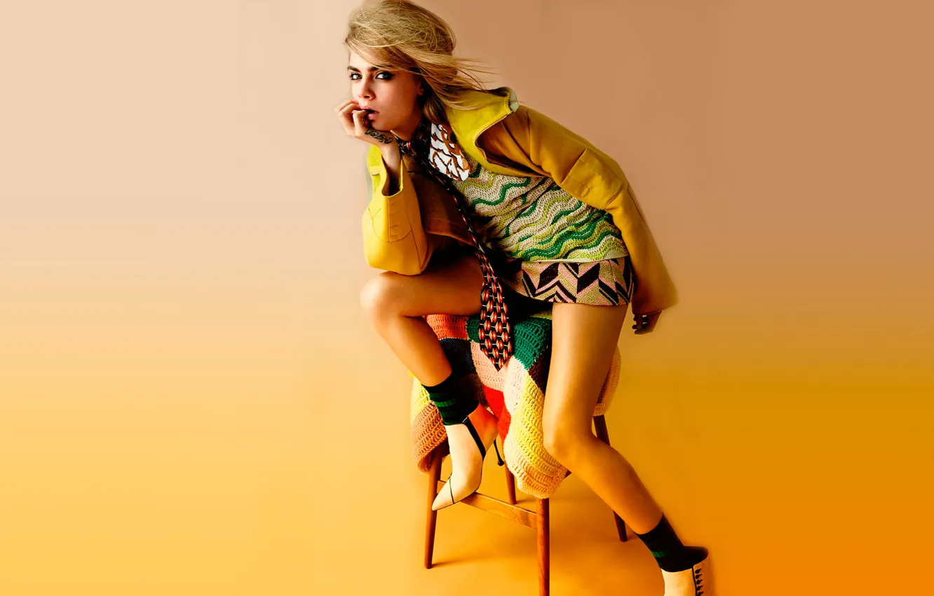 Photo wallpaper clothing, fashion, Cara Delevingne, Vogue magazine, may 2014, Cara Delevingne