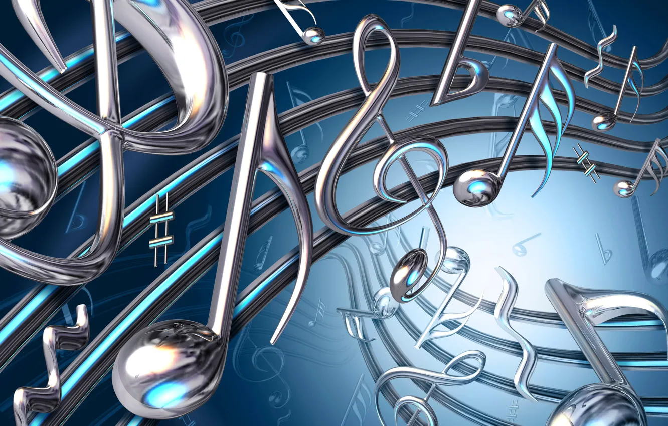 Photo wallpaper line, metal, notes, music, Wallpaper, stream, key, sound