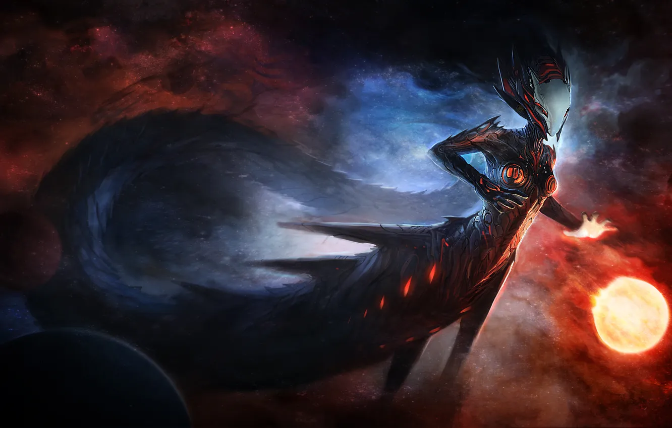 Photo wallpaper space, stars, nebula, planet, being, dominance war