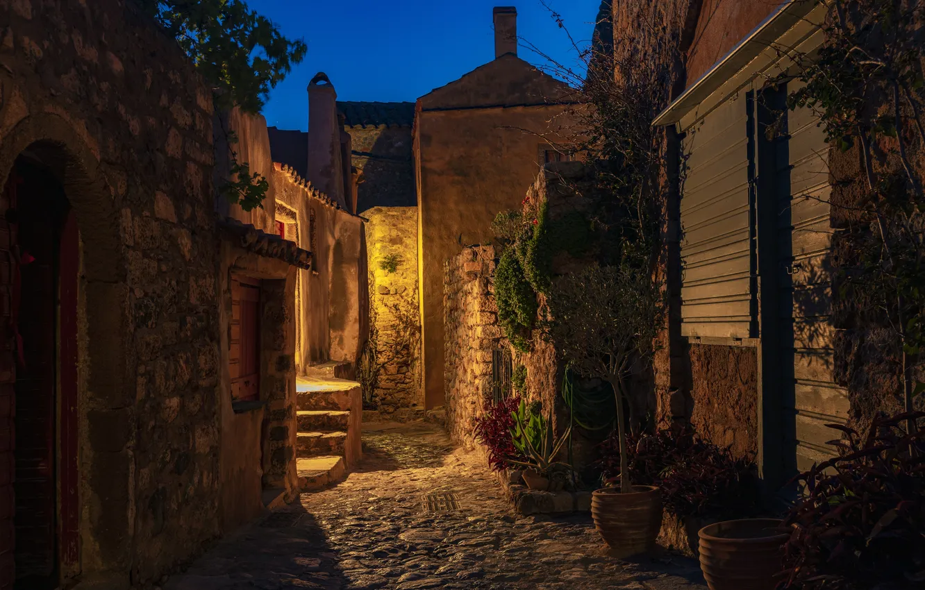 Photo wallpaper light, night, the city, street, home, street