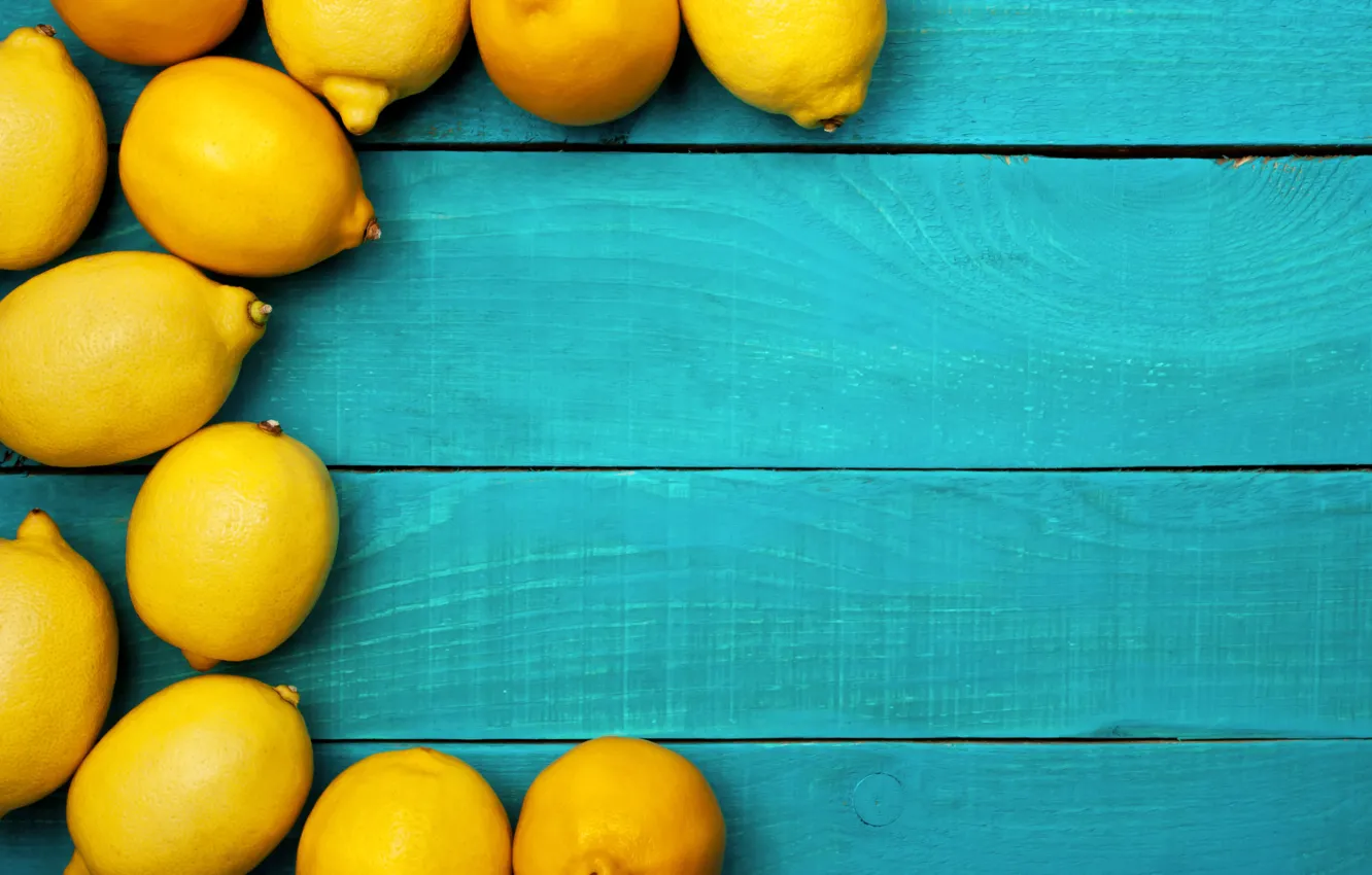 Photo wallpaper yellow, lemon, citrus, blue background