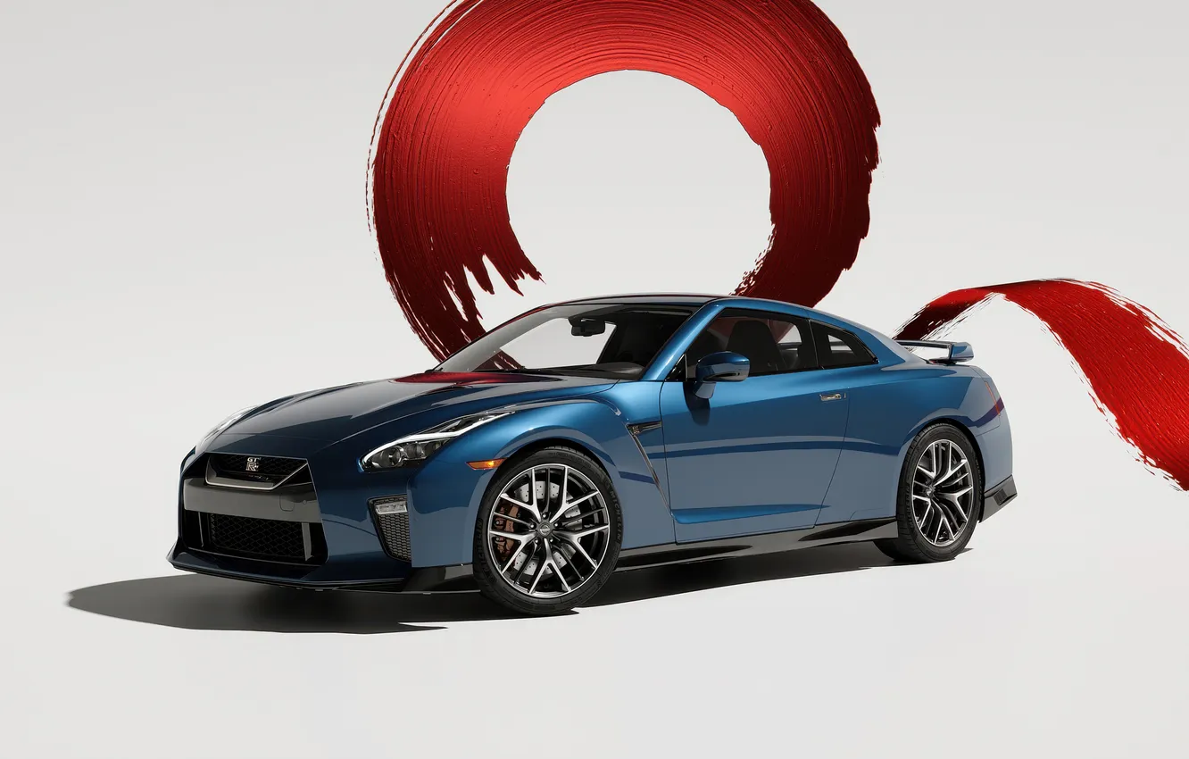 Photo wallpaper GTR, Nissan, GT-R, blue, Nissan GT-R, Sportcar, Nissan GTR