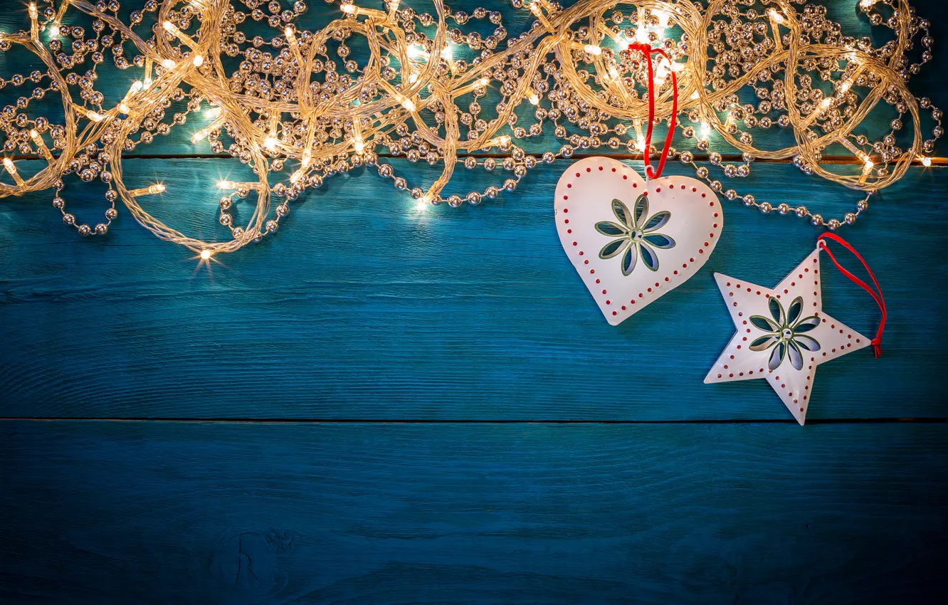 Photo wallpaper background, holiday, lights, Christmas, garland