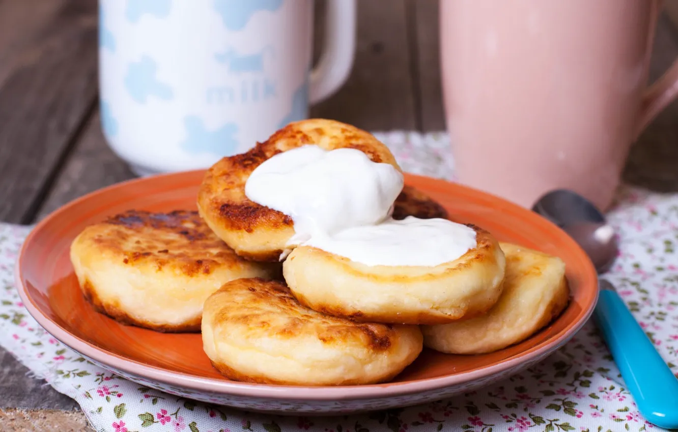Photo wallpaper cheese, sour cream, cheesecakes