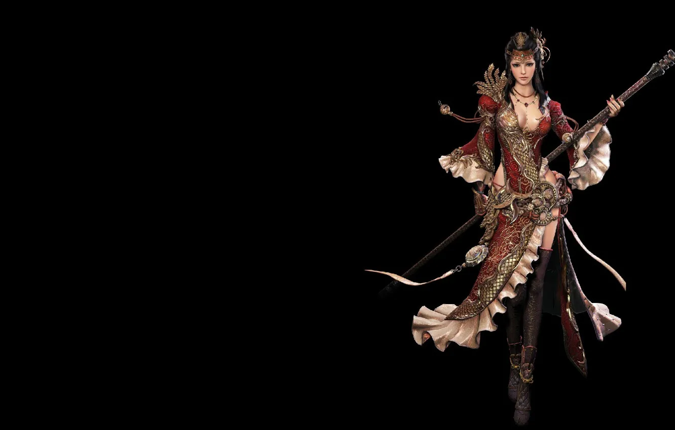 Photo wallpaper girl, fantasy, art, MAG, staff