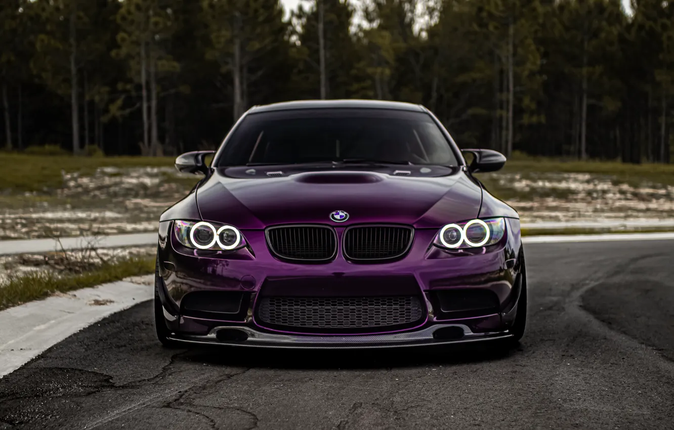 Photo wallpaper BMW, Purple, E92, Face, Sight