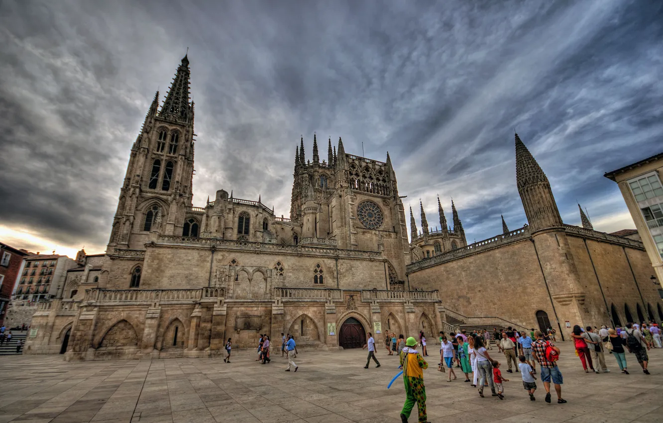 Photo wallpaper people, tower, area, Cathedral, Spain, Burgos
