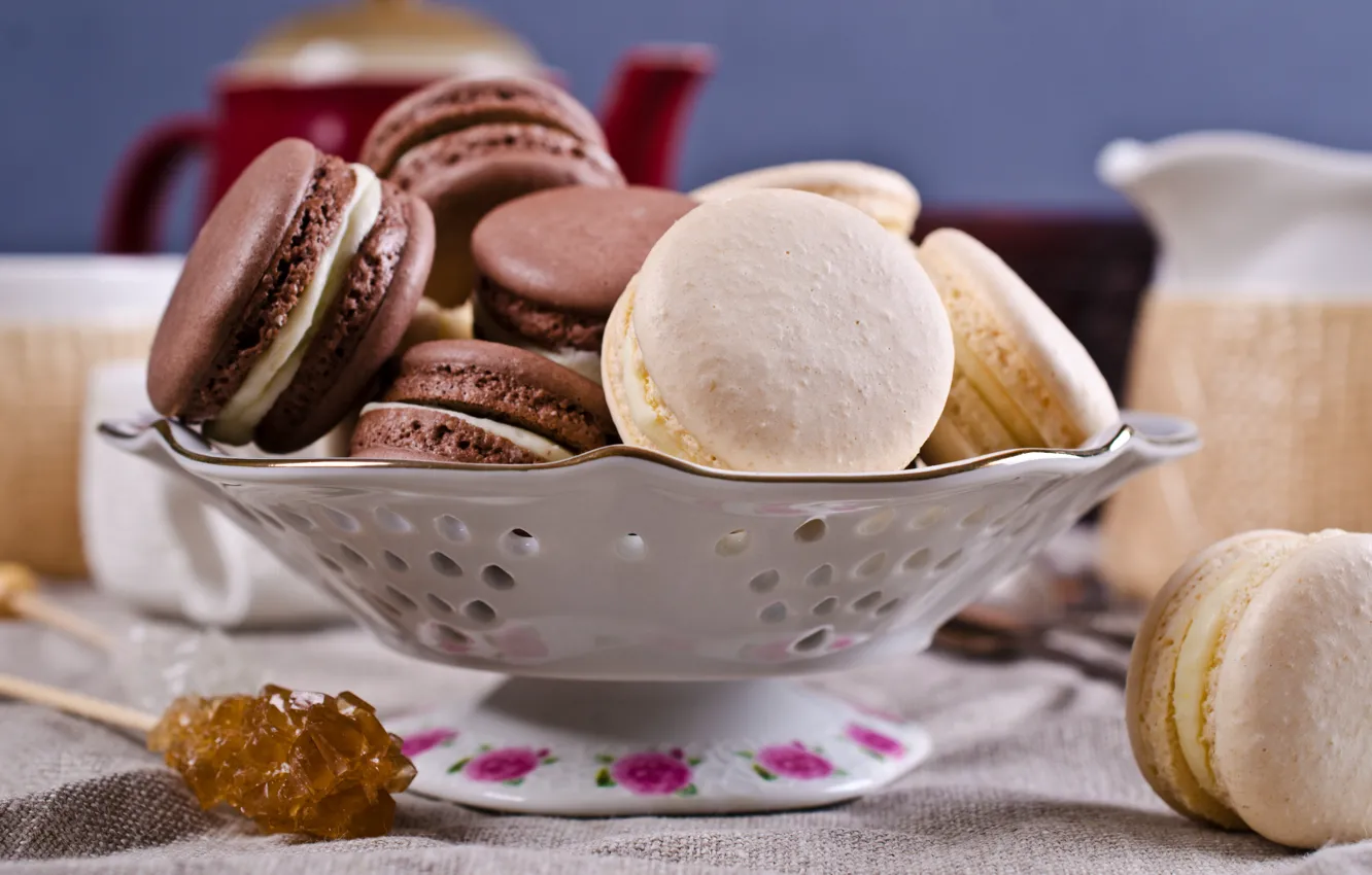 Photo wallpaper coffee, cookies, Cup, cream, dessert, cakes, coffee cup, cookies