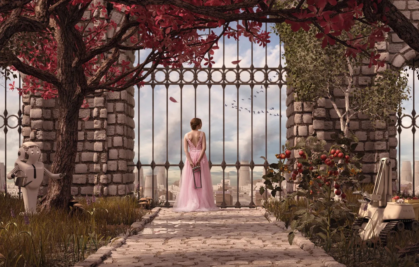 Photo wallpaper hacksaw, escape, girl, to freedom