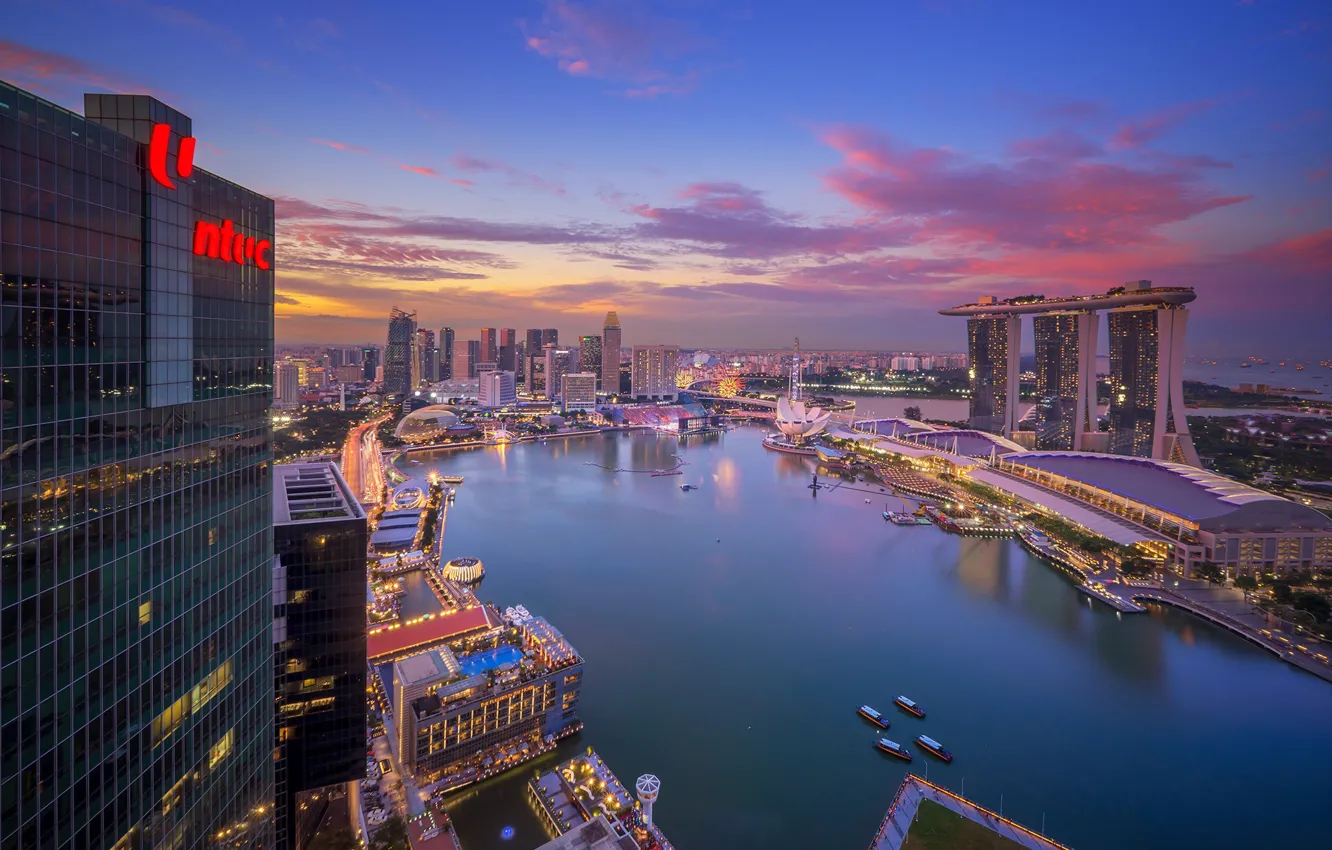 Photo wallpaper Asia, panorama, Singapore