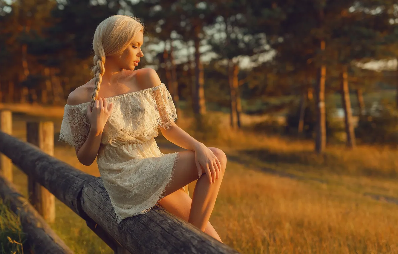 Photo wallpaper girl, dress, blonde, braid, girl, model, Nathan Photography, Tonny Jorgensen