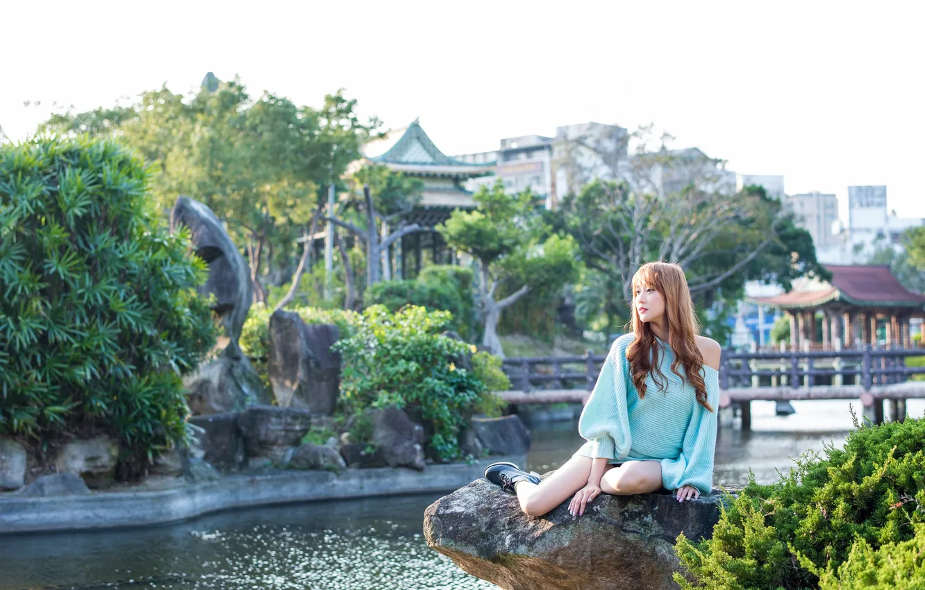 Photo wallpaper summer, girl, landscape