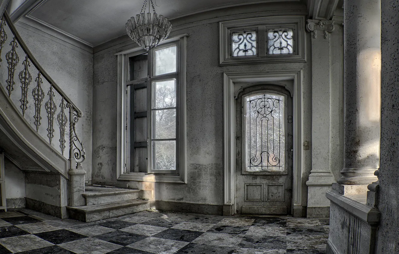 Photo wallpaper interior, the door, ladder