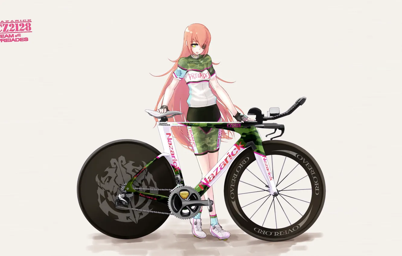Photo wallpaper girl, Overlord, bicycle, bike, anime, pretty, predator, blonde