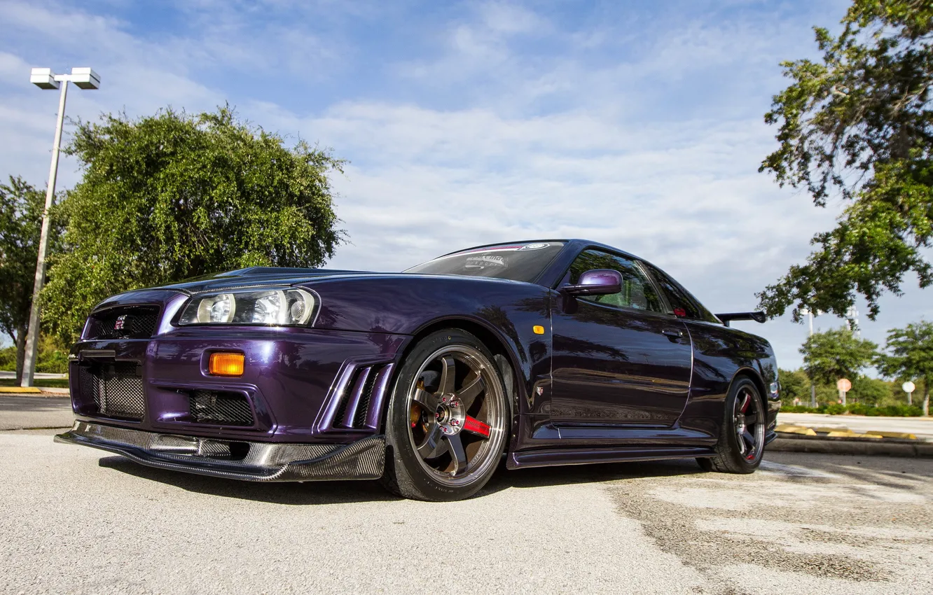 Photo wallpaper nissan, skyline, gtr, carbon, r34