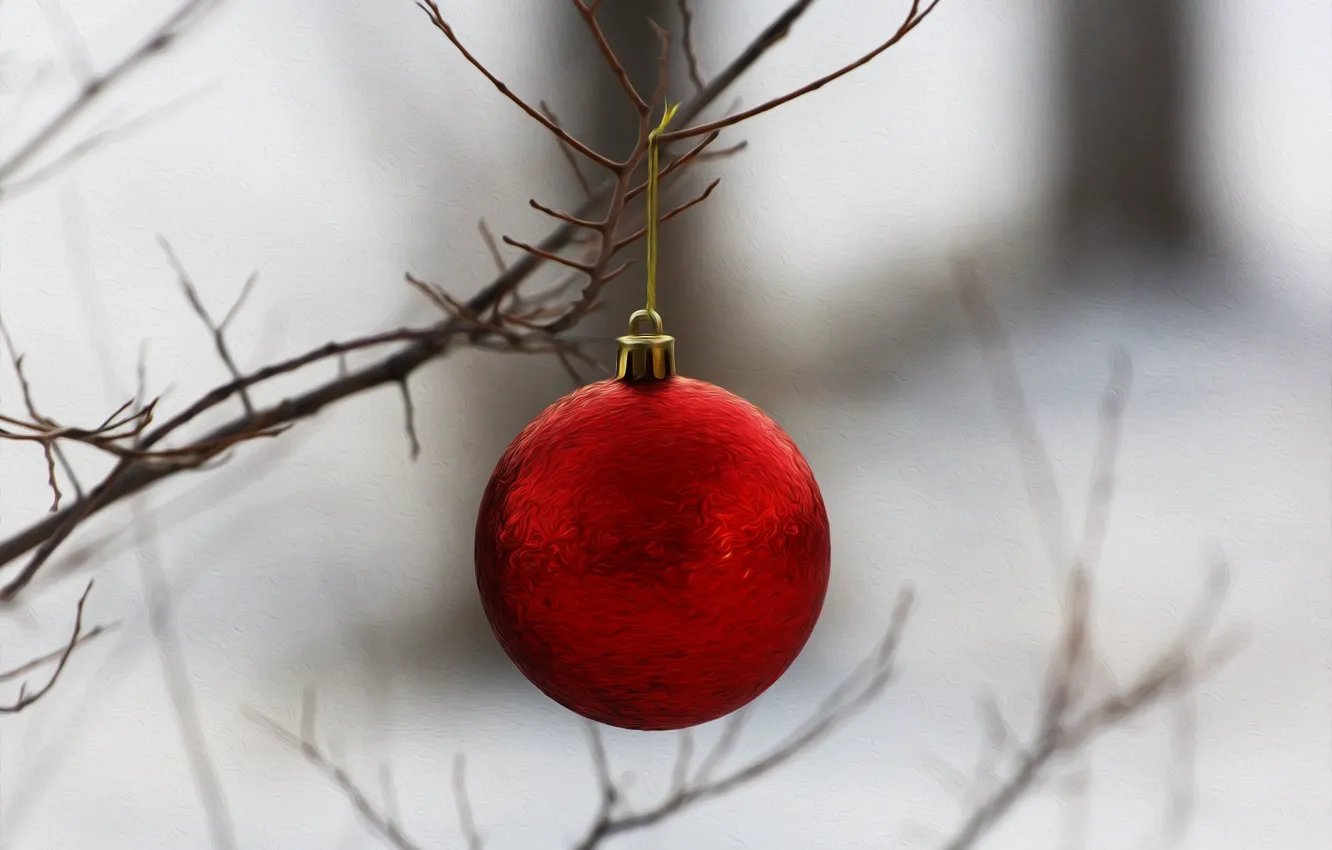 Photo wallpaper sprig, background, mood, Christmas toy