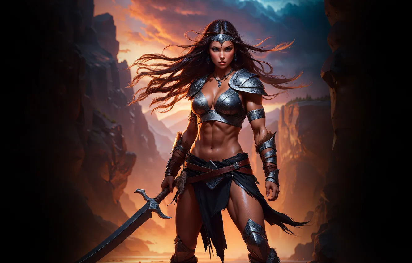 Photo wallpaper woman, warrior, Valkyrie