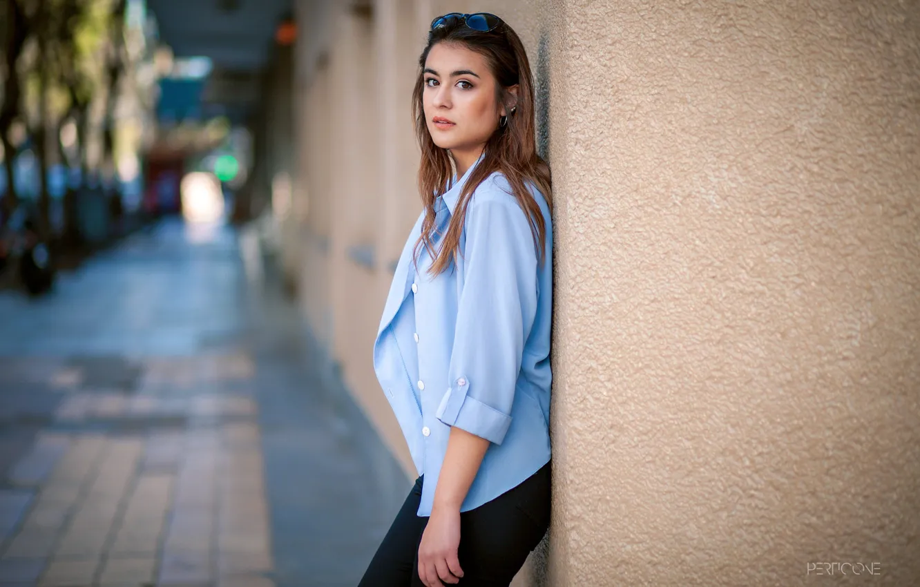 Photo wallpaper look, pose, model, portrait, makeup, figure, glasses, hairstyle