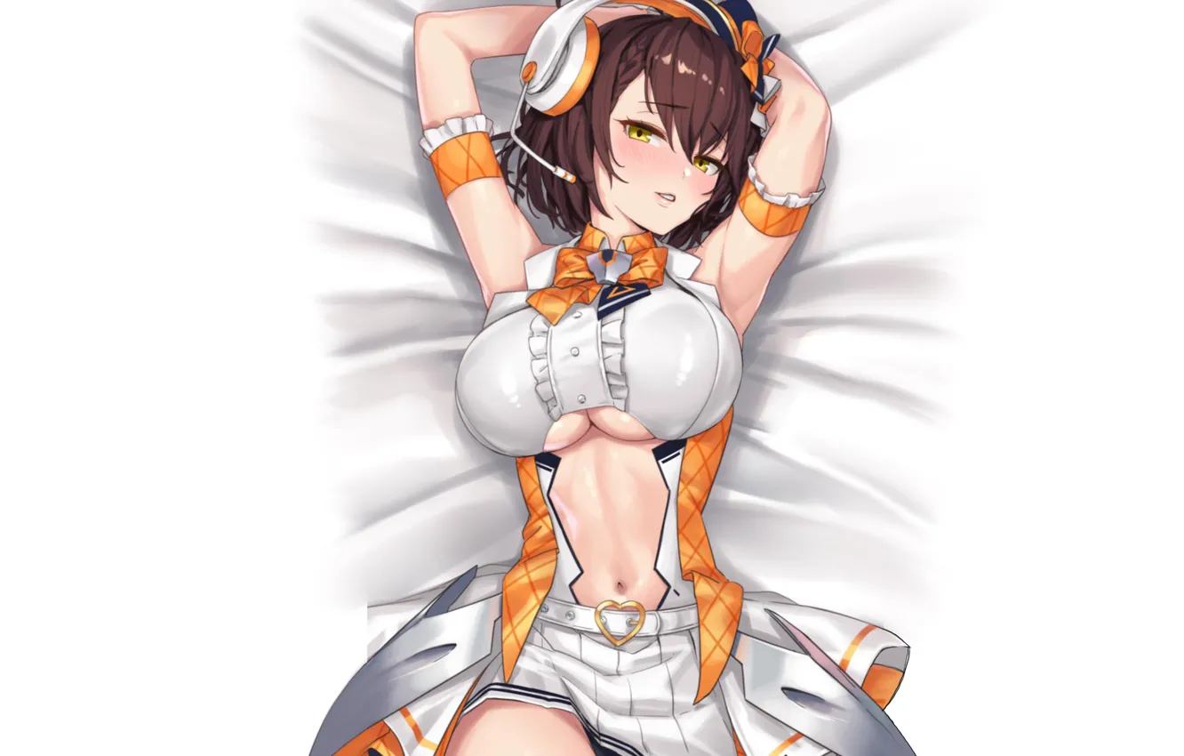 Photo wallpaper hot, sexy, boobs, sexy girl, anime, short hair, Idol, oppai