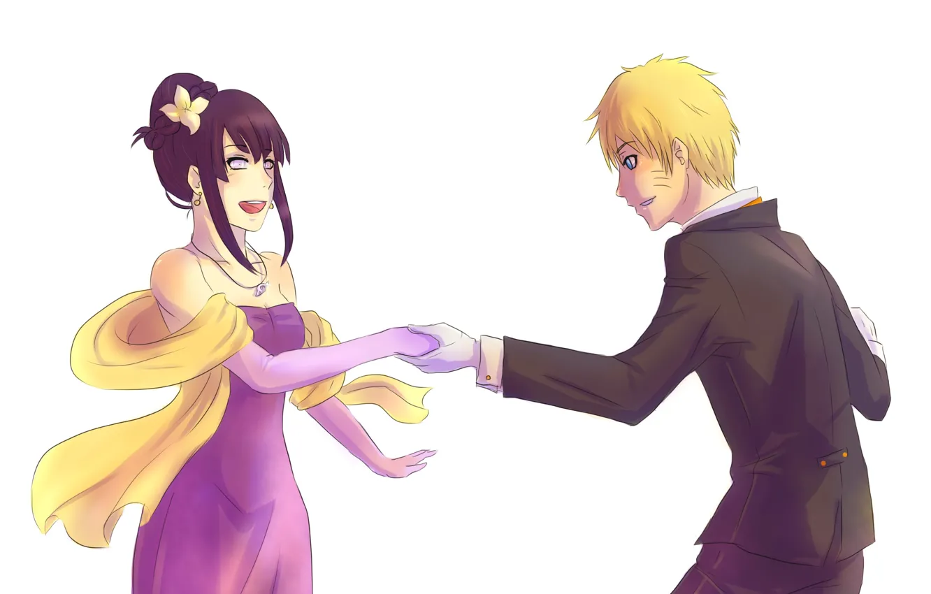 Photo wallpaper Naruto, Naruto, art, Hinata, invitation to dance