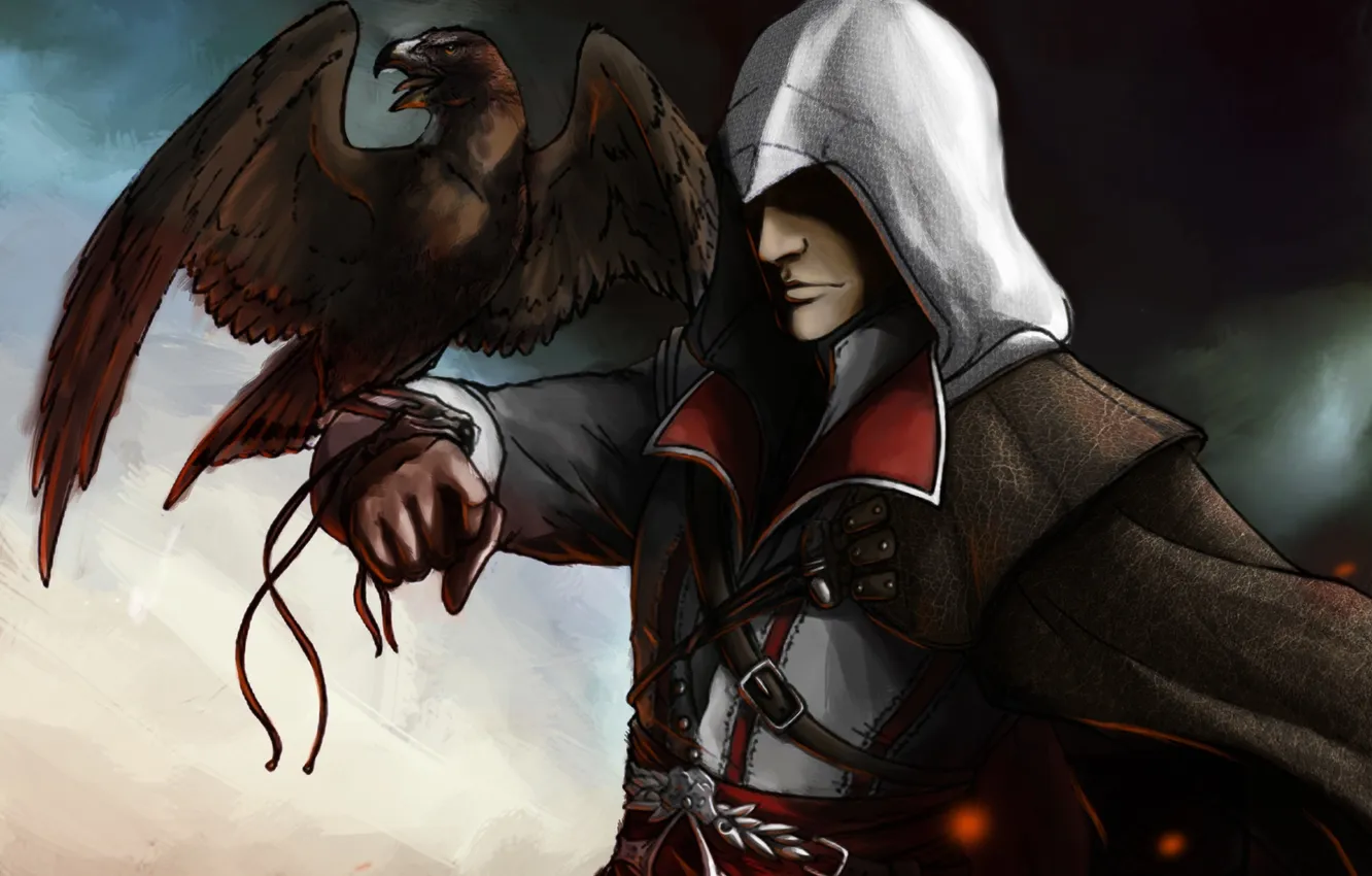 Photo wallpaper eagle, assassin, Ezio, assassins creed 2