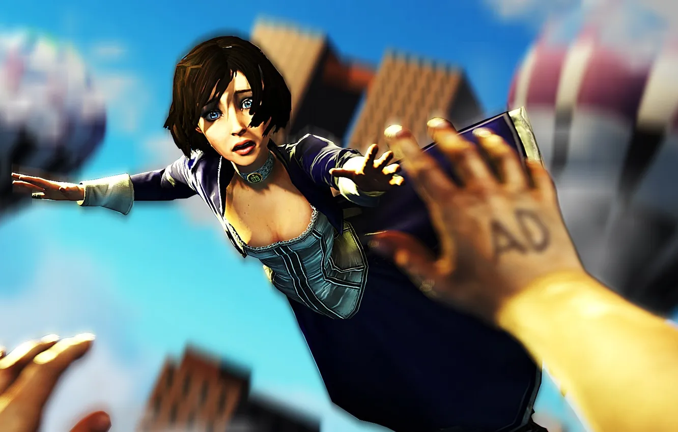 Photo wallpaper hands, Colombia, BioShock Infinite, Elizabeth, Booker, the day