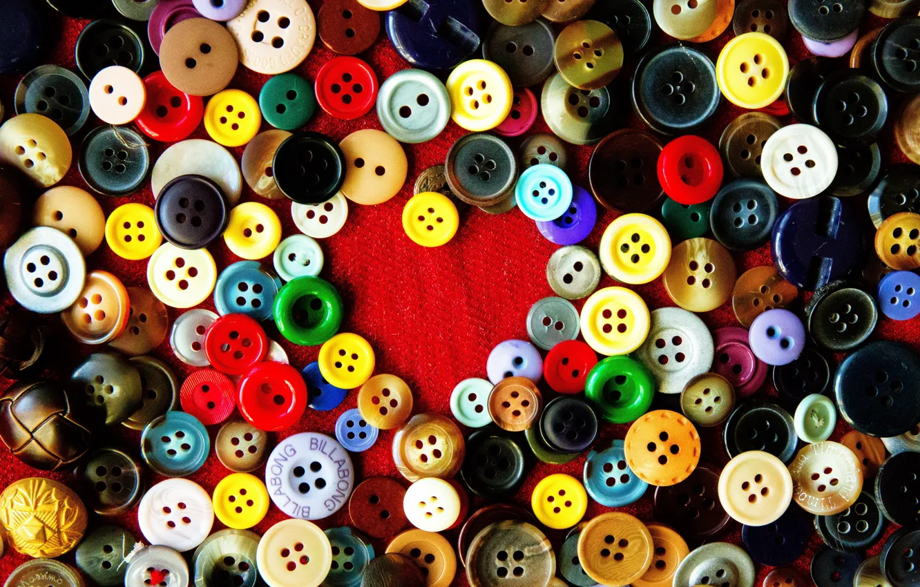 Photo wallpaper heart, buttons, Valentine´s Day