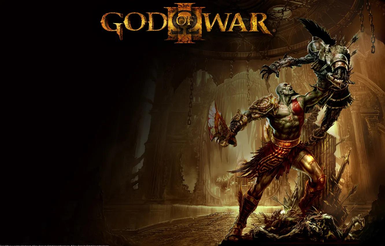 Photo wallpaper the game, warrior, art, armor, battle, God of War, blade, Spartan