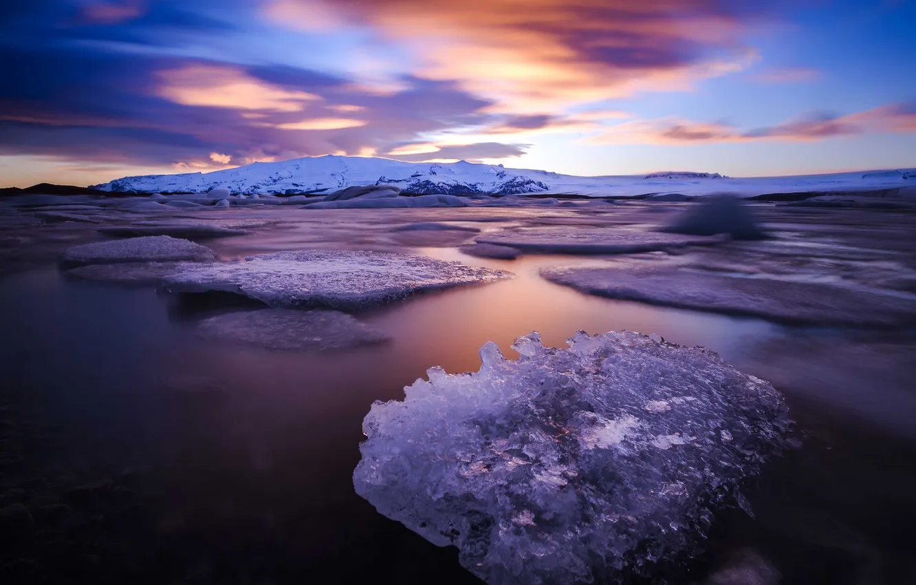 Photo wallpaper ice, sea, the sky