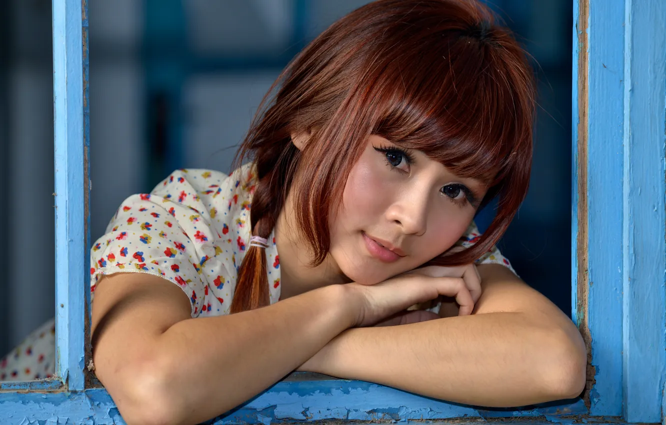 Photo wallpaper look, girl, Asian