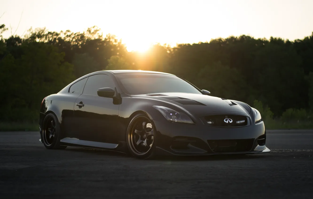 Photo wallpaper Infiniti, black, coupe, G37