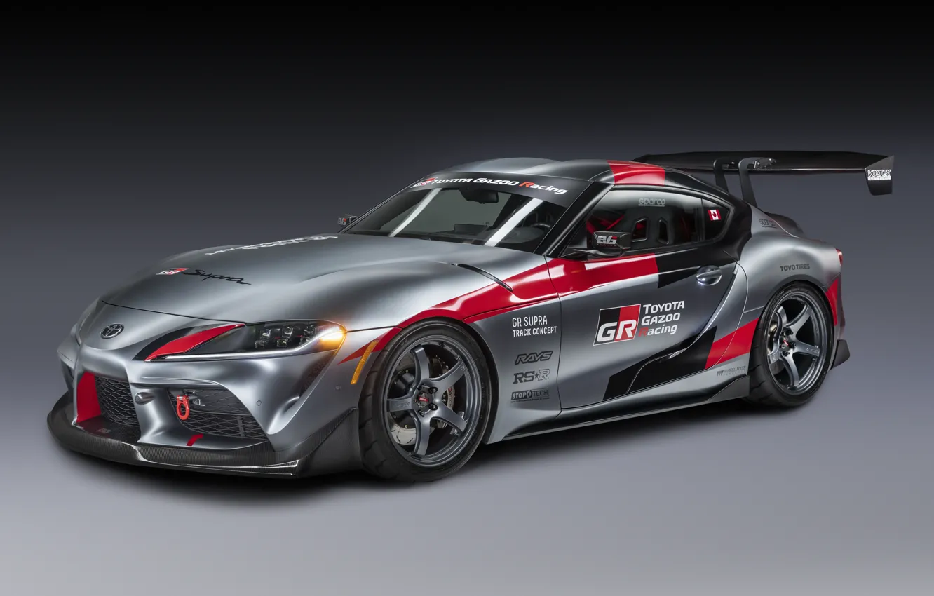 Photo wallpaper auto, grey, background, coupe, Toyota, 2020, GR Supra Track Concept