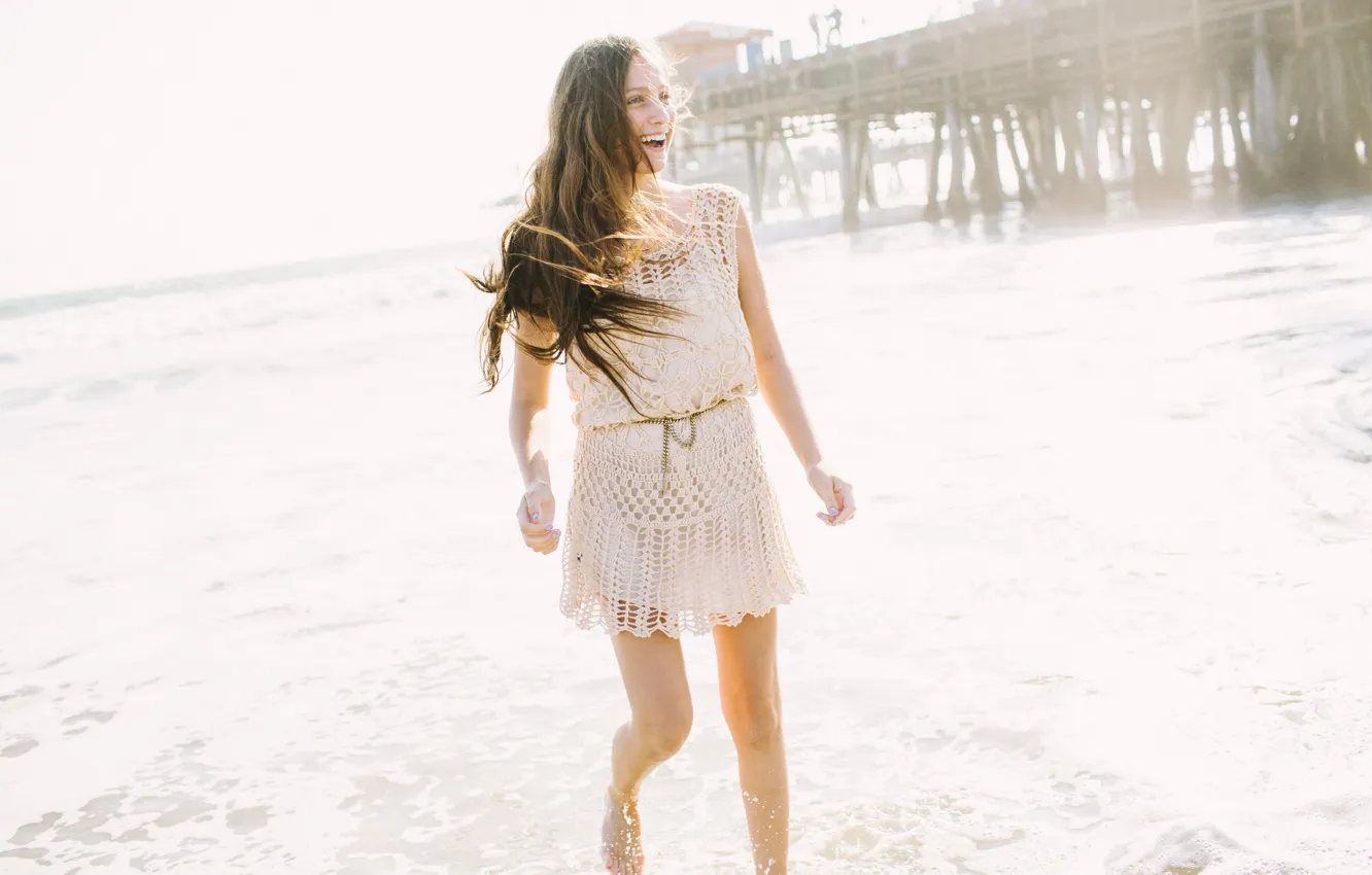 Photo wallpaper girl, mood, laughter, Bethany