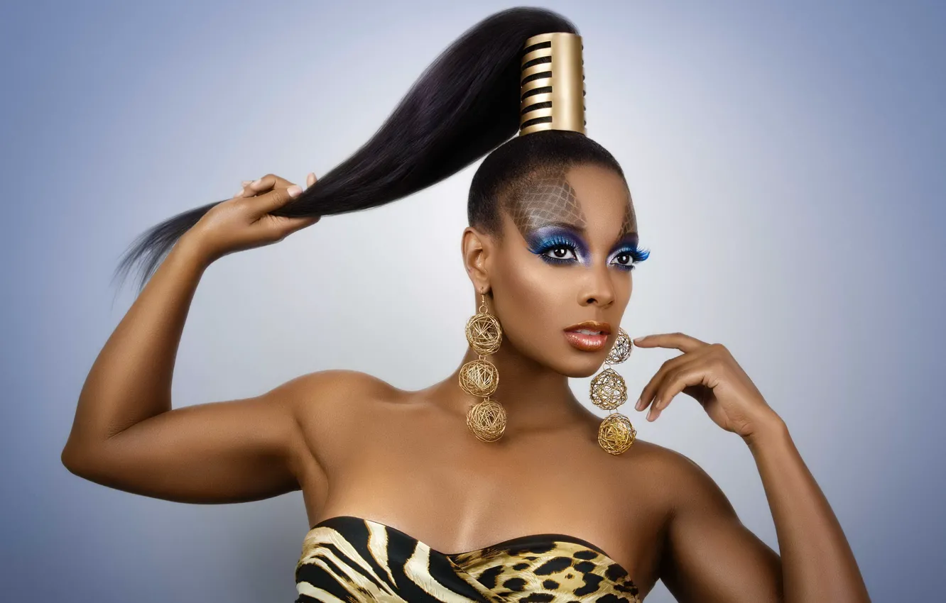 Photo wallpaper girl, style, makeup