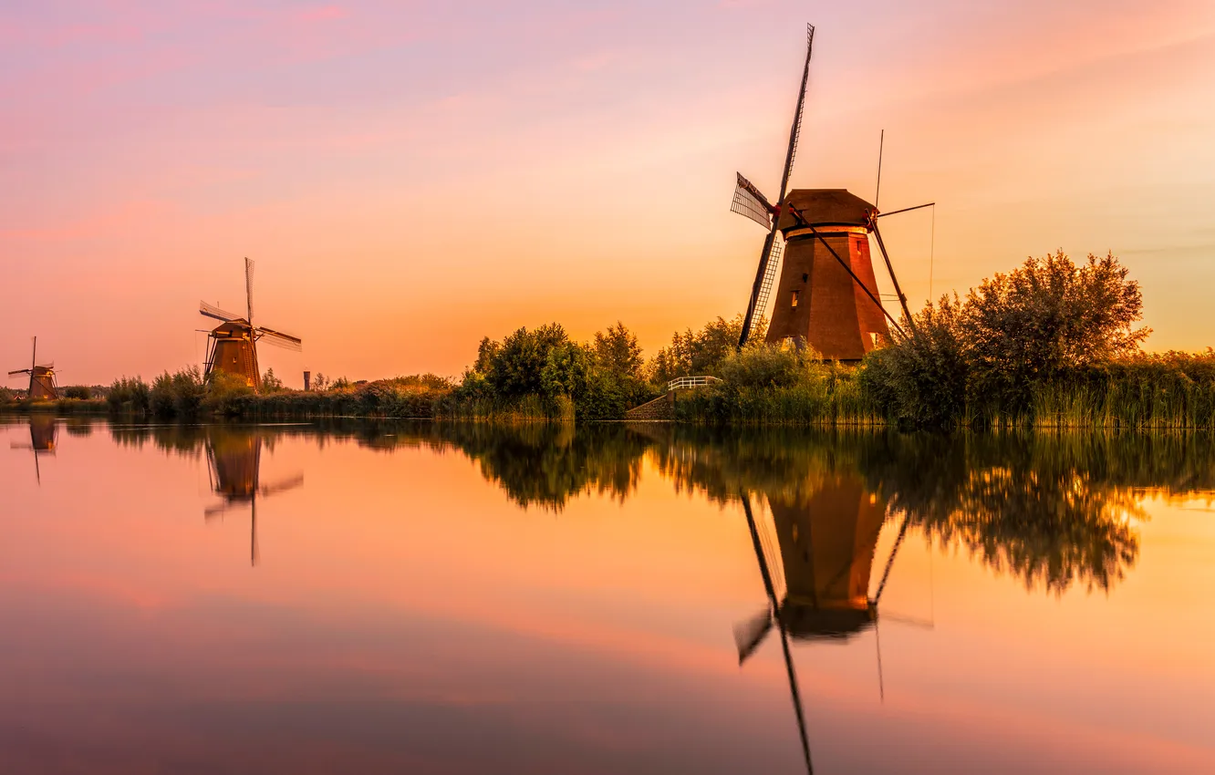 Photo wallpaper Netherlands, Kinderdijk, Carsten Heyer