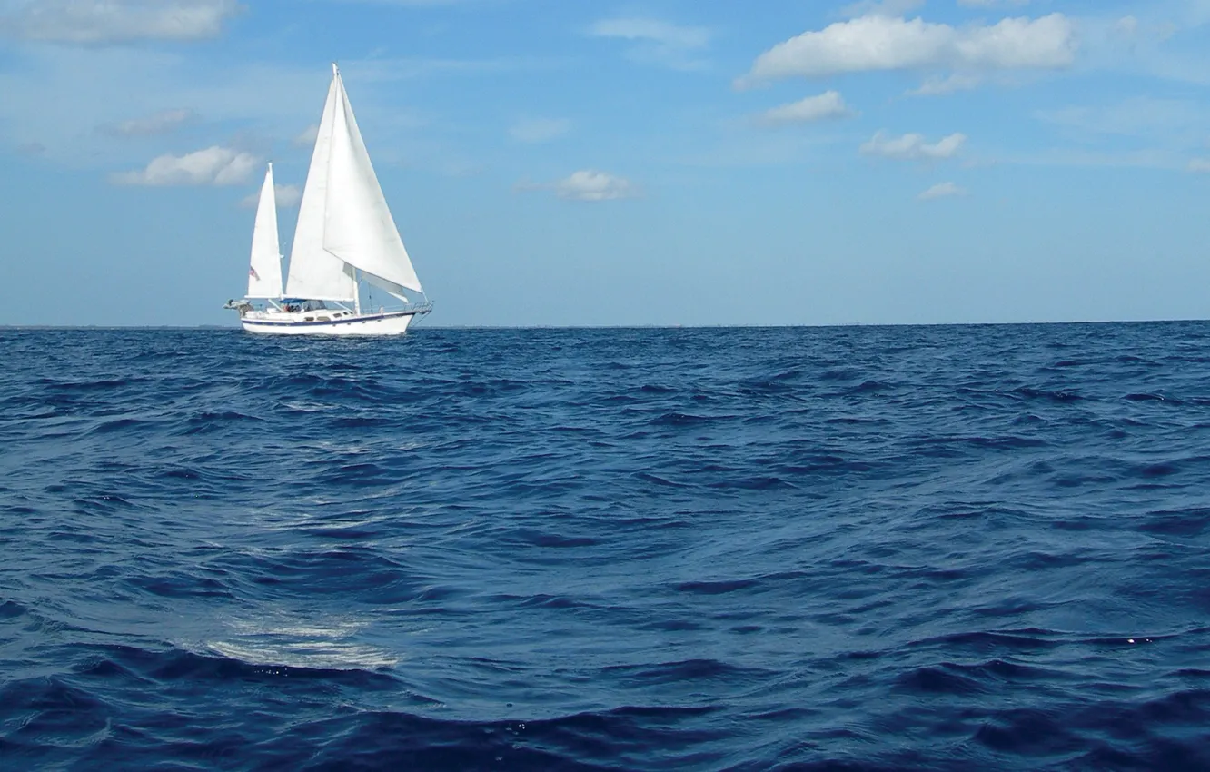 Photo wallpaper sea, the sky, sailboat, yacht